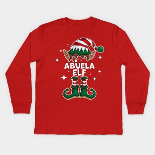 La Abuela Elf - Grandma Elf Christmas Party Matching Family Kids Long Sleeve T-Shirt